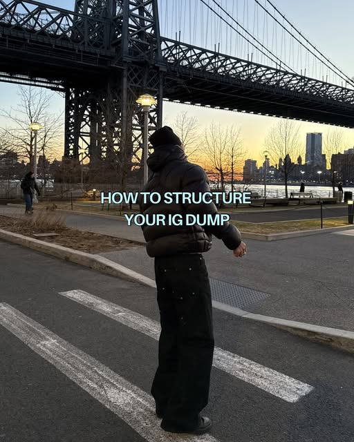 Sunset street shot under the Queensboro Bridge — “How to structure your IG dump”